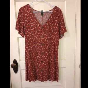 Rarely worn orange dress with floral detail